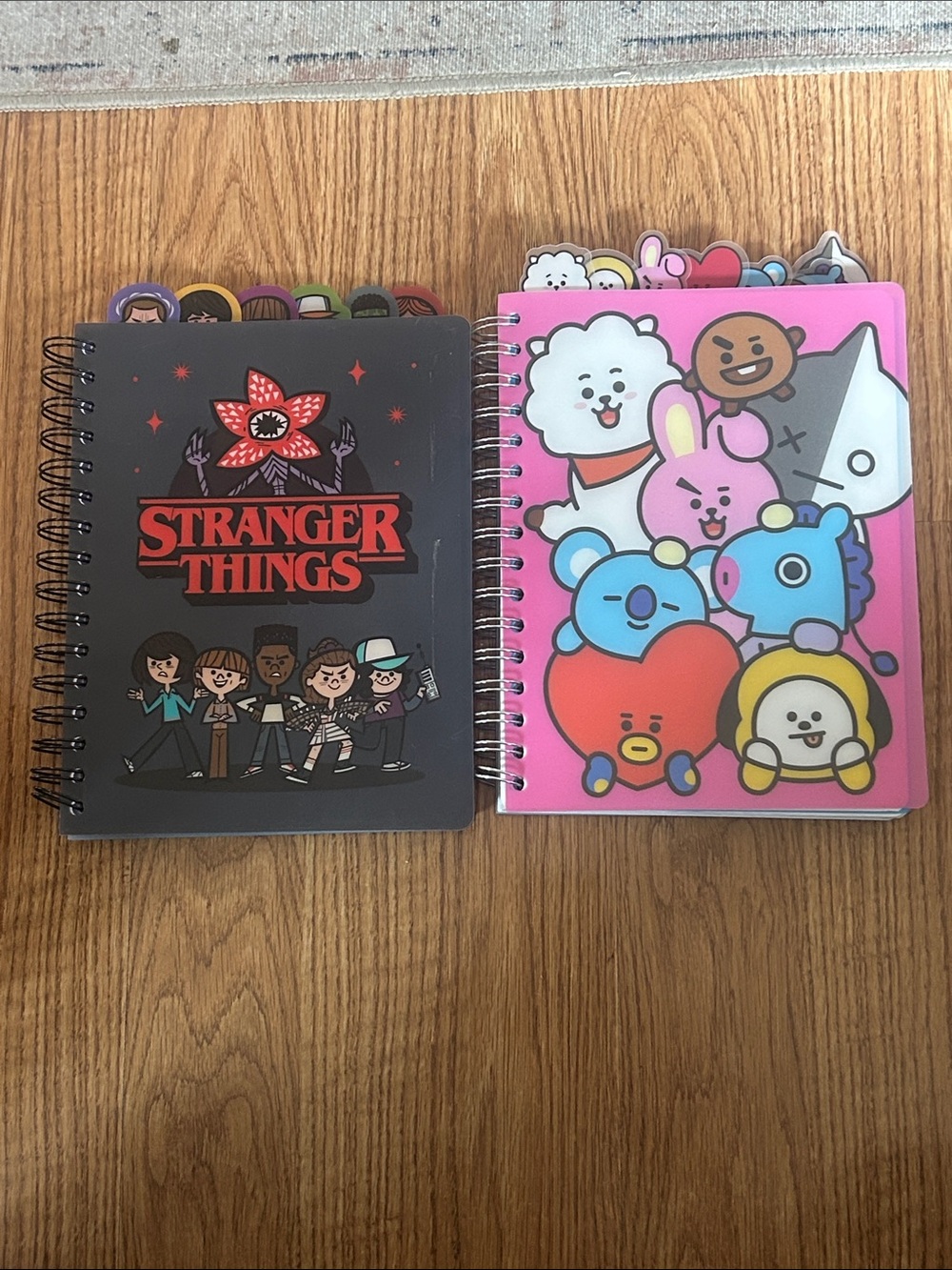 Stranger Things Spiral Notebook & Cartoon Character Pink Spiral Notebook 2 ea